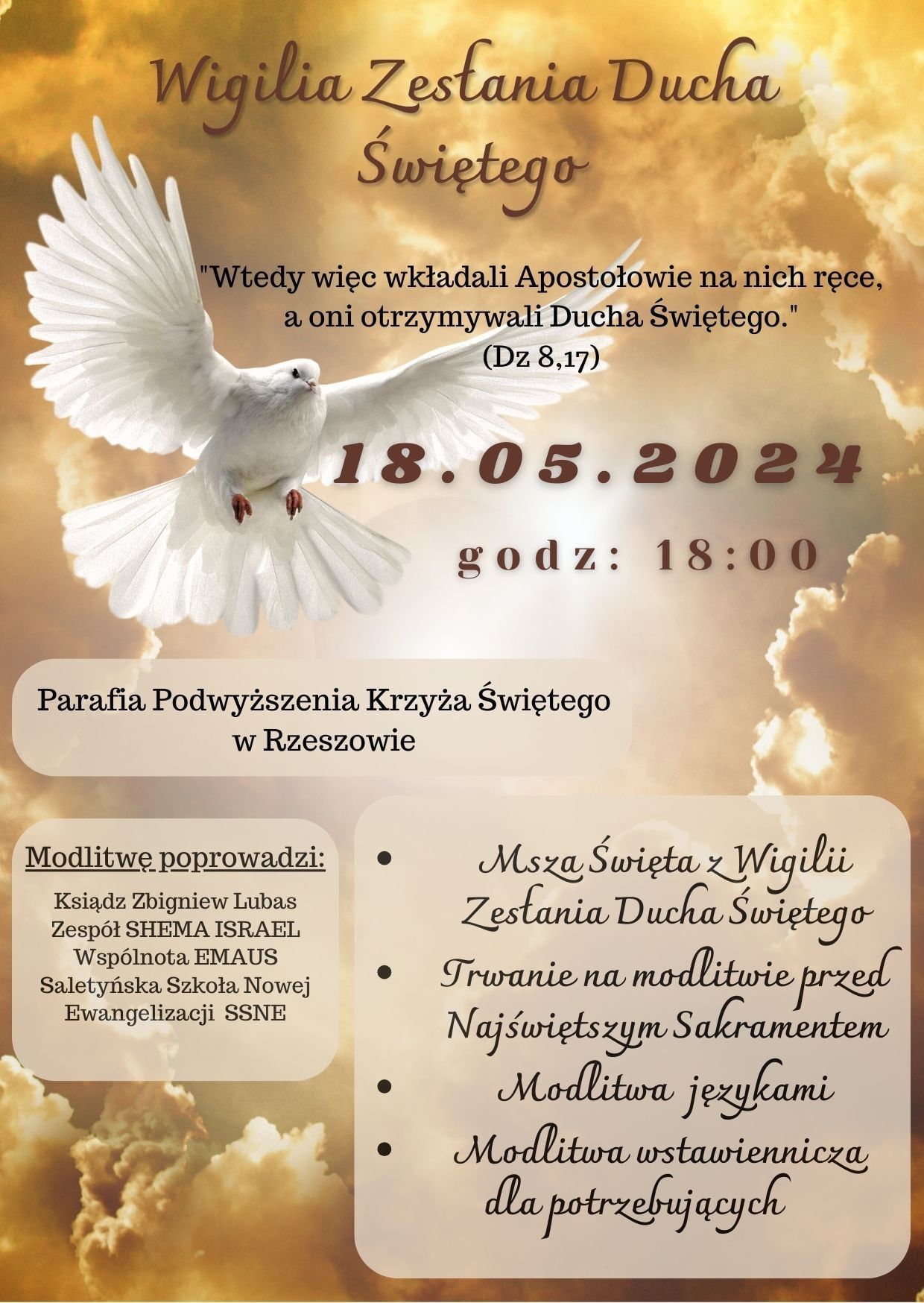 Wigilia Zasłania Ducha Świętego