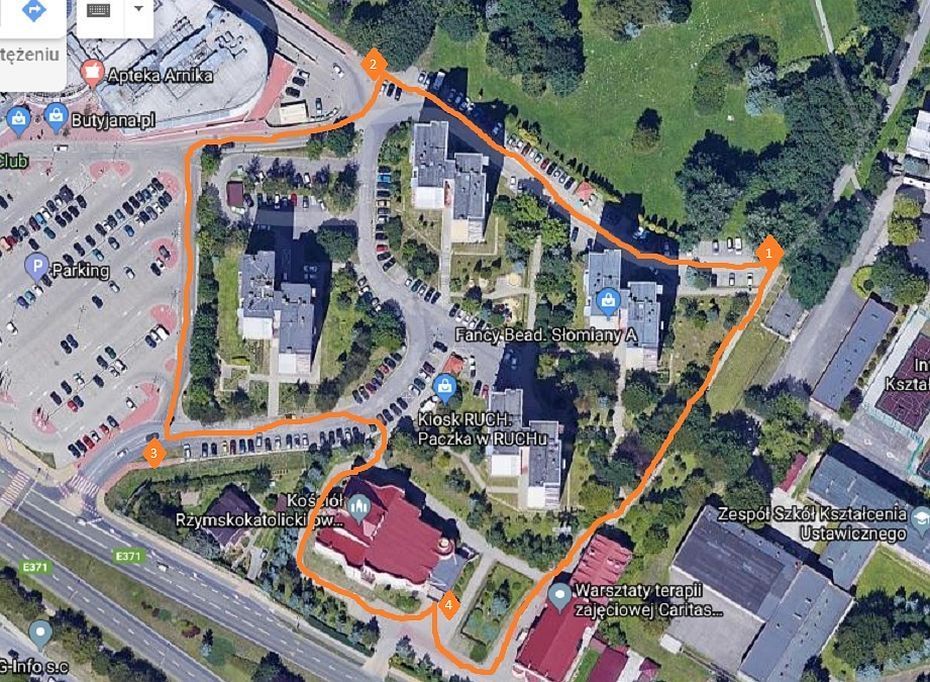 Trasa procesji w dniu Bożego Ciała