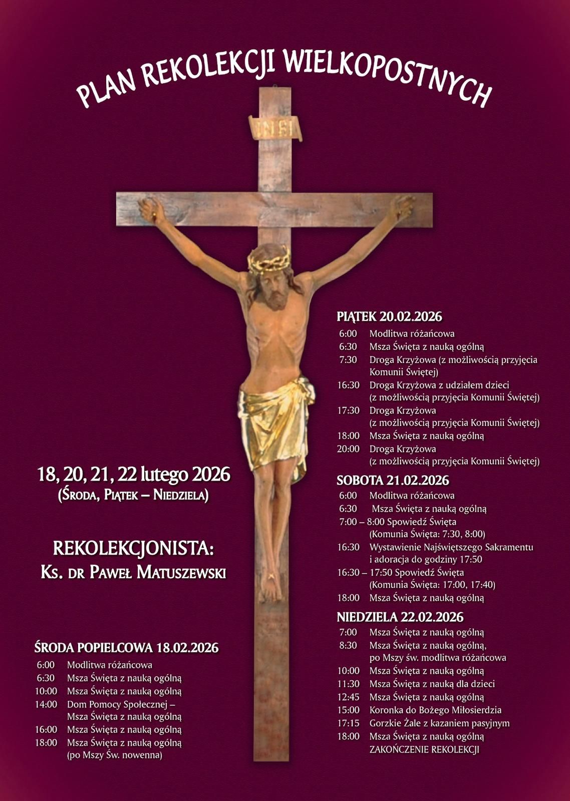 Rekolekcje wielkopostne 2026