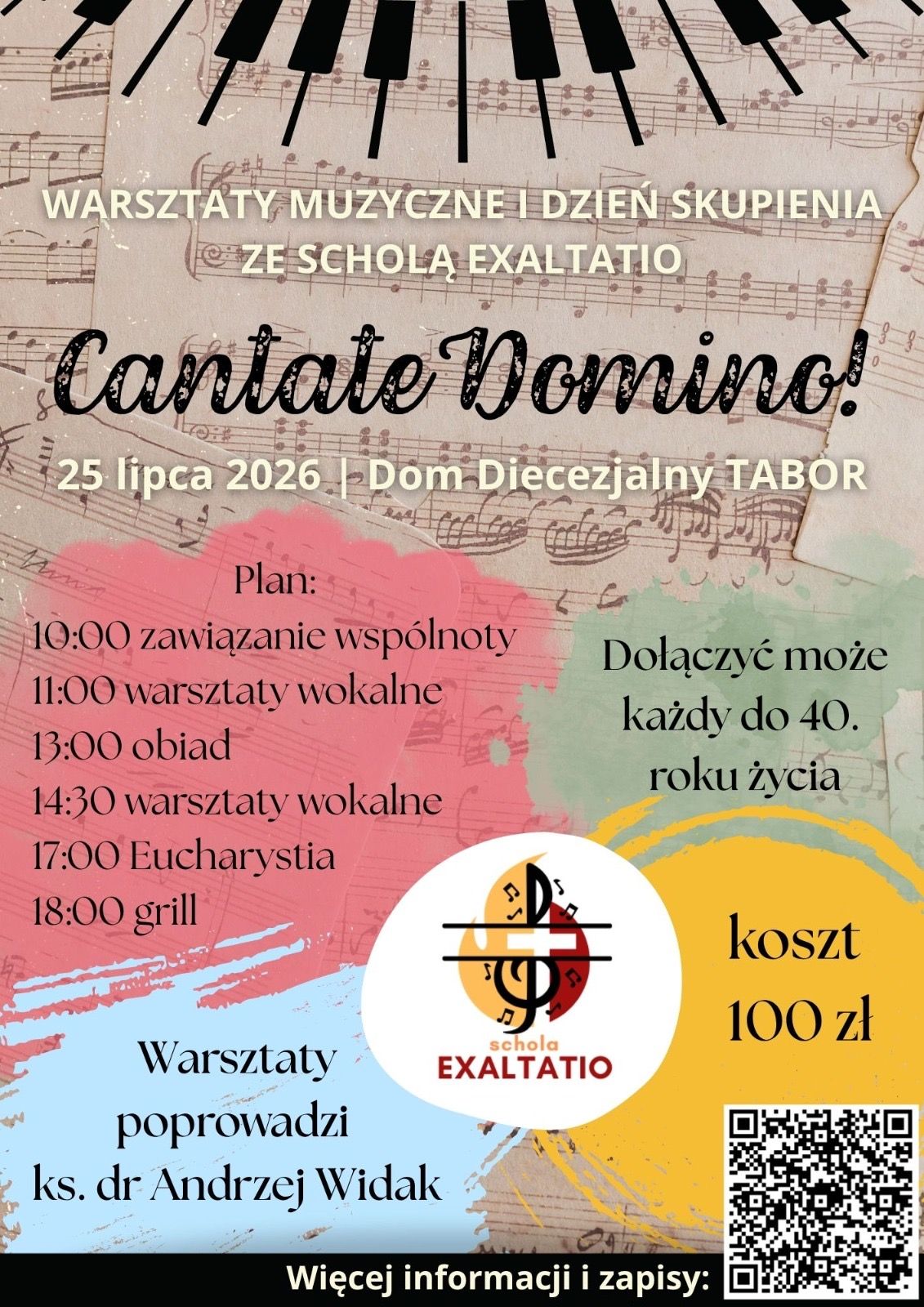 "Cantate Domino!" - warsztaty muzyczne i dzień skupienia ze scholą "Exaltatio"